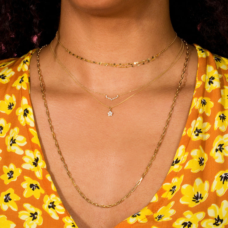 White Sapphire Flower Necklace