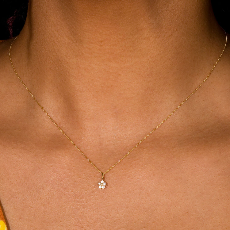 White Sapphire Flower Necklace