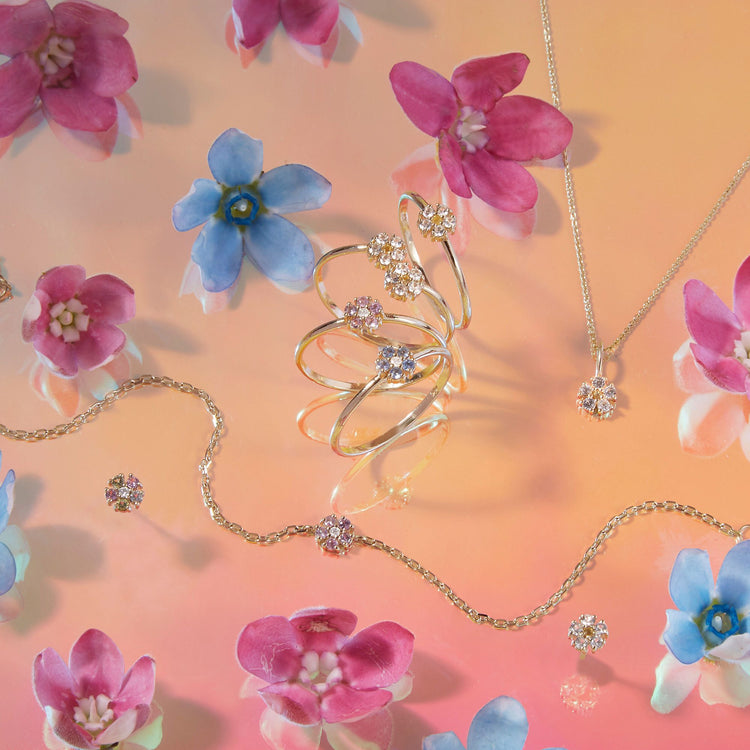 Blue Sapphire Flower Ring