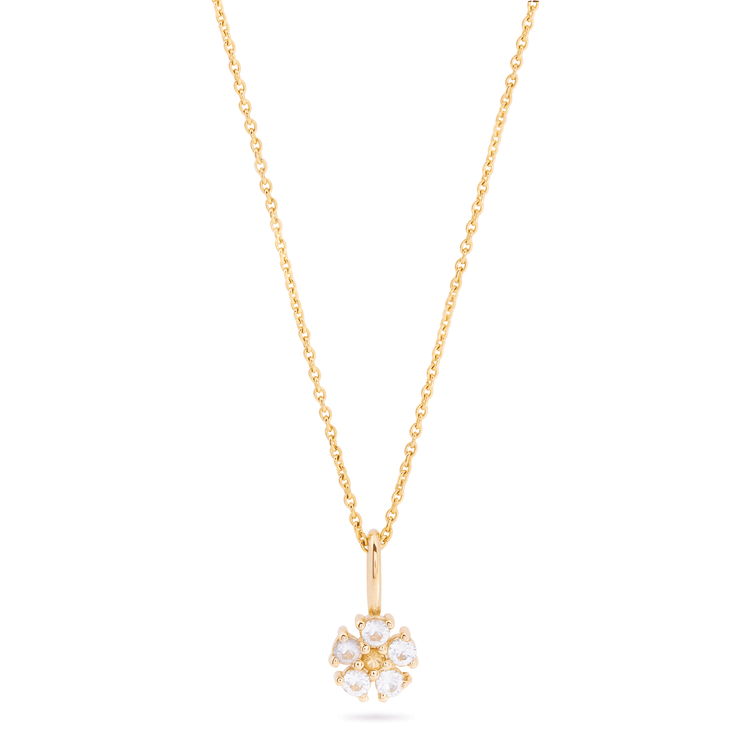 White Sapphire Flower Necklace