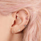 Image of 10K Yellow Gold White Sapphire Flower Stud with Stone and Strand Earrings