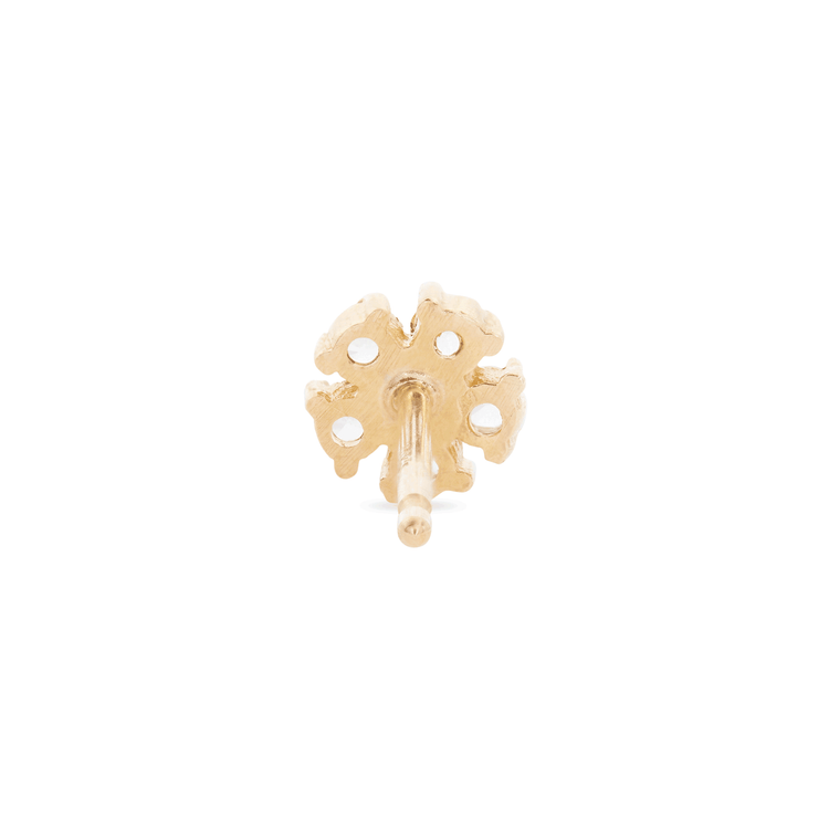 Stone and Strand 10K Yellow Gold White and Yellow Sapphire Flower Stud Rear Image