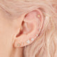Image of 10K Yellow Gold White Sapphire Flower Stud with Stone and Strand Earrings