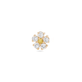 Stone and Strand 10K Yellow Gold White and Yellow Sapphire Flower Stud Front Image