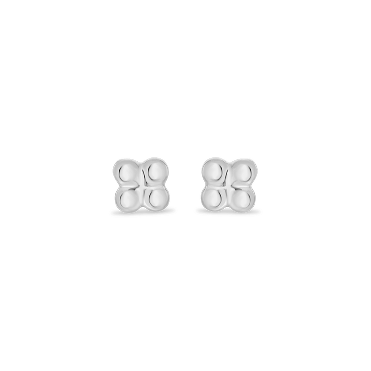 White Gold Teeny Quad Cluster Studs