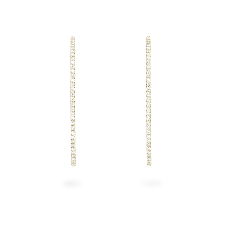 Stone and Strand 10K Yellow Gold Large Pave Oval Hoop Diamond Earrings Front Image