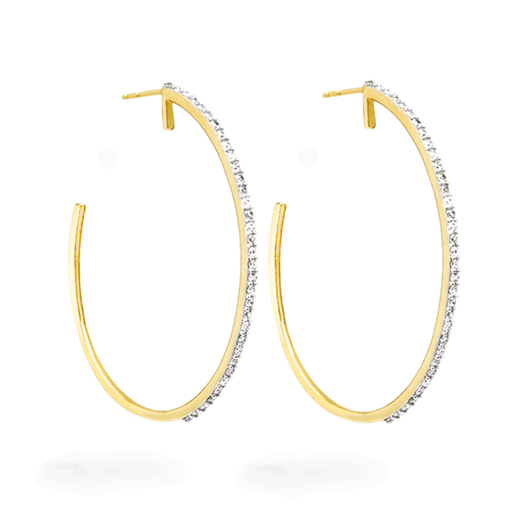XL Pave Oval Hoop Earrings