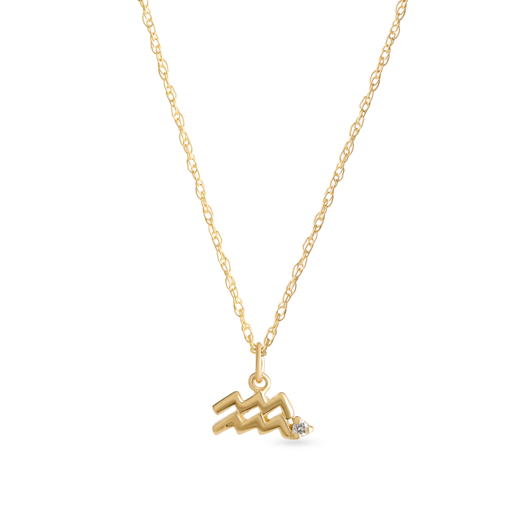Zodiac Charm Necklace with Diamond