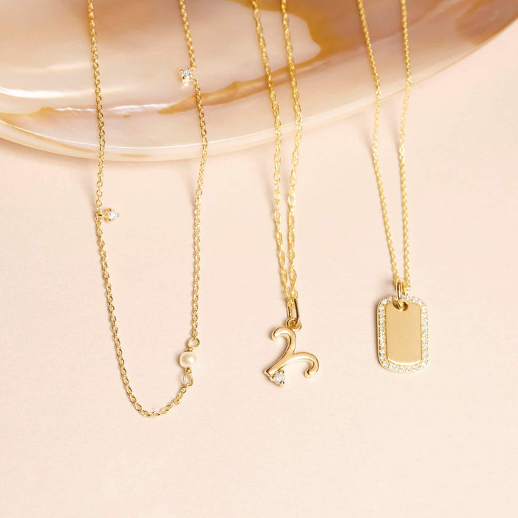 Zodiac Charm Necklace with Diamond