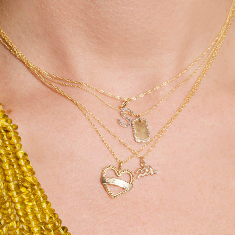 Zodiac Charm Necklace with Diamond
