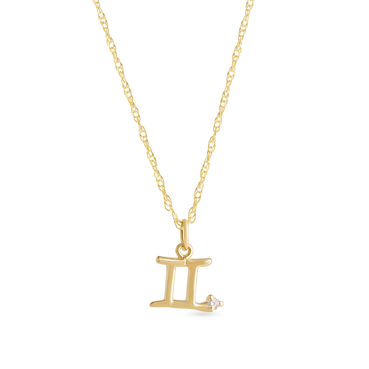 Zodiac Charm Necklace with Diamond