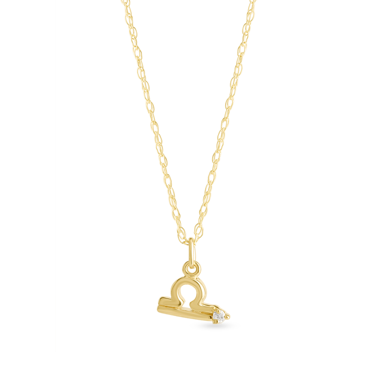 Zodiac Charm Necklace with Diamond