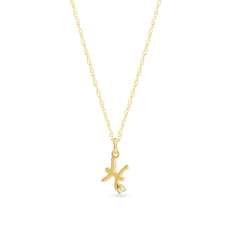 Zodiac Charm Necklace with Diamond