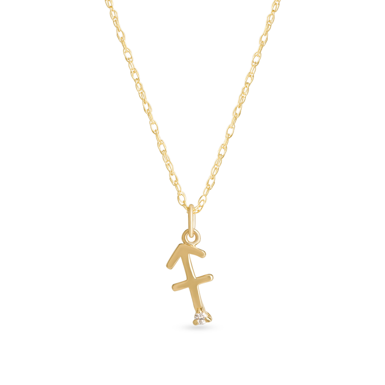 Zodiac Charm Necklace with Diamond