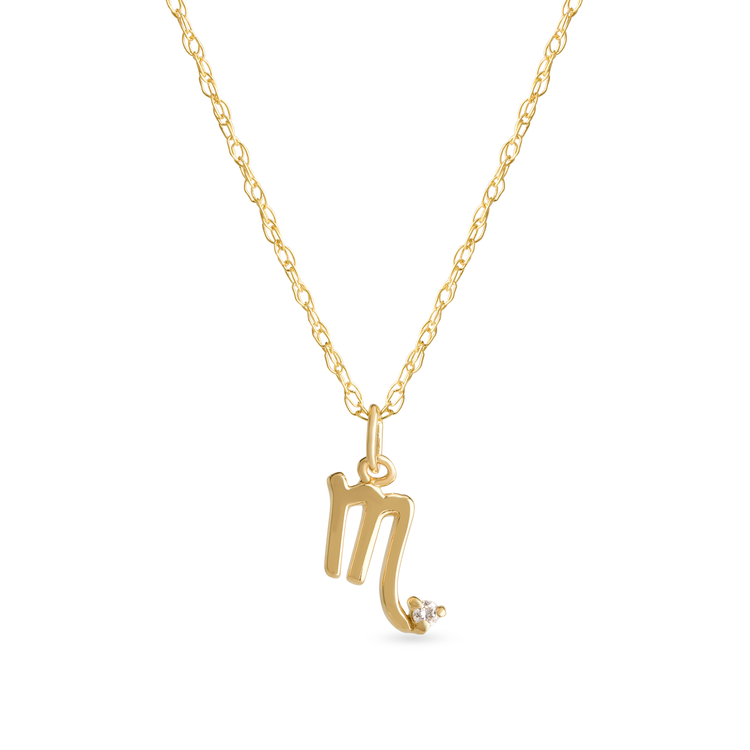 Zodiac Charm Necklace with Diamond