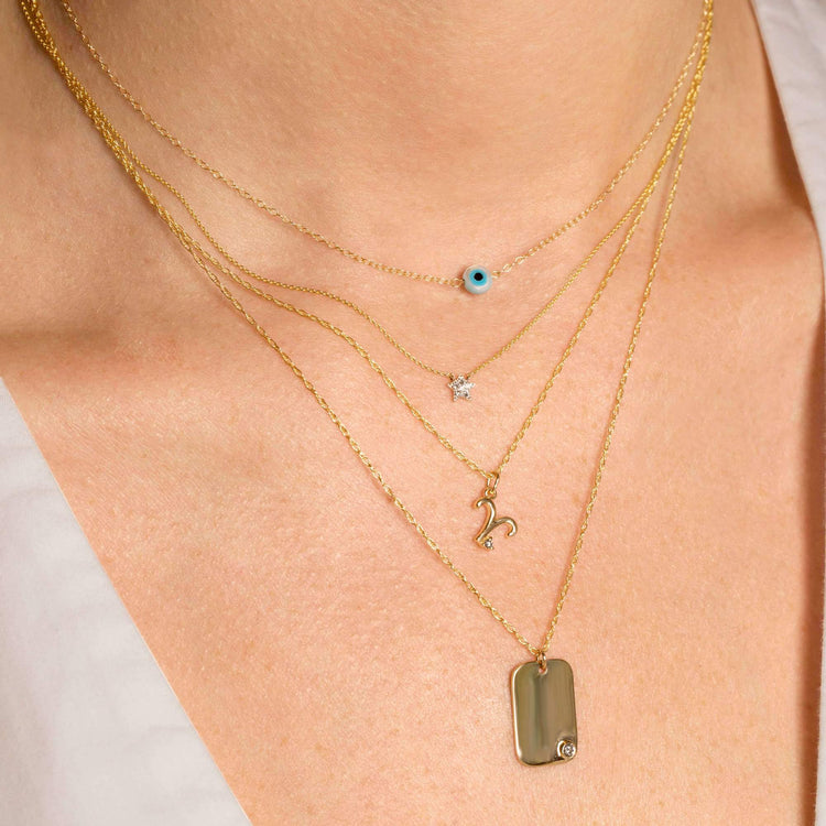 Zodiac Charm Necklace with Diamond