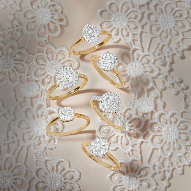 Still life image of The Lana Ring with Stone and Strand solid gold jewelry