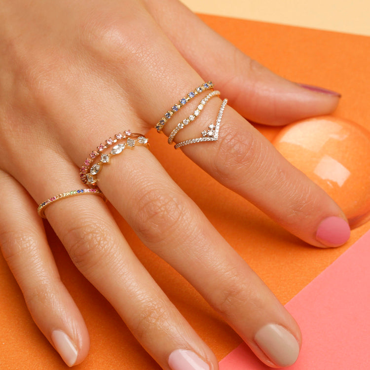 Bold Nine Blue Sapphire Band