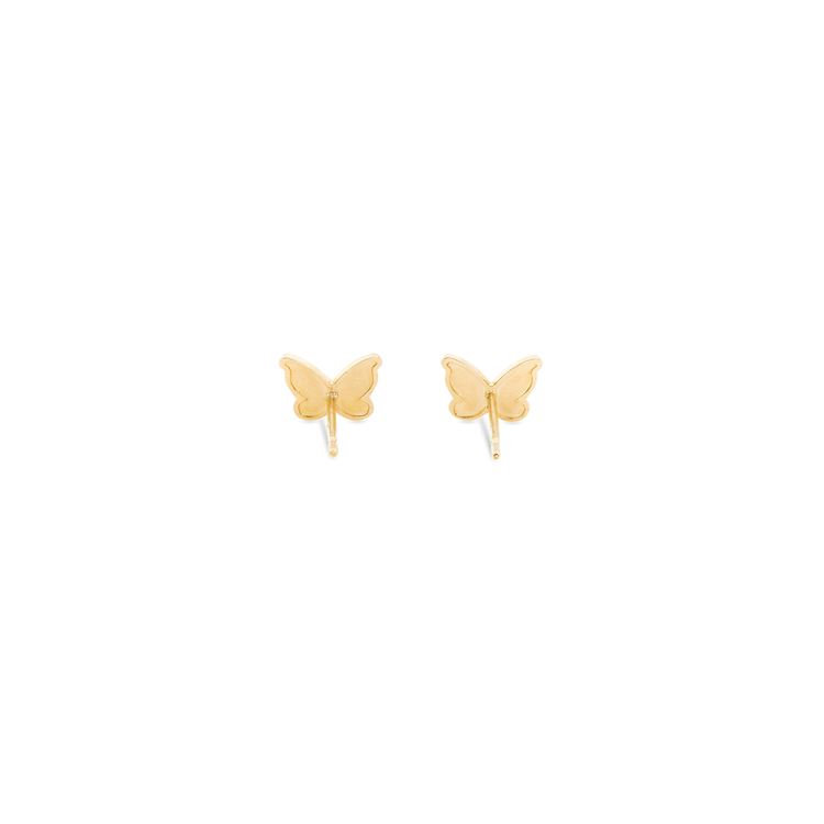 Stone and Strand 10K Yellow Gold Butterfly Studs Rear Image
