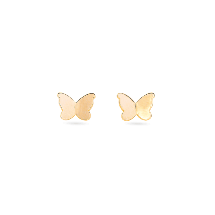 Children's 14k Real Gold Baby Butterfly Post Stud Screw Back Cubic Zirconia  Small Earrings - Walmart.com