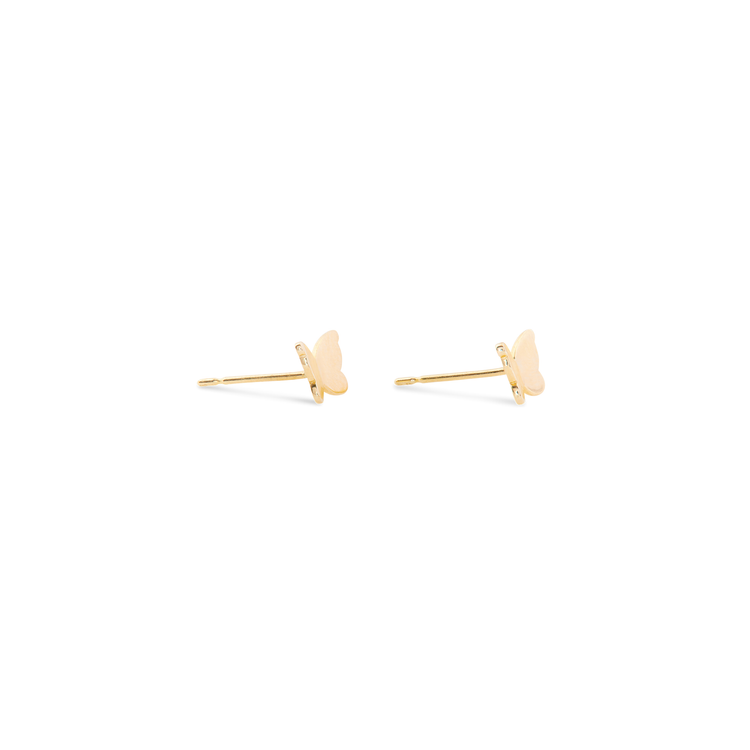 Stone and Strand 10K Yellow Gold Butterfly Studs Side Image