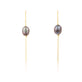 Freshwater Black Pearl Wire Hook Earrings