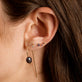 Freshwater Black Pearl Wire Hook Earrings - On body