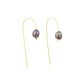 Freshwater Black Pearl Wire Hook Earrings