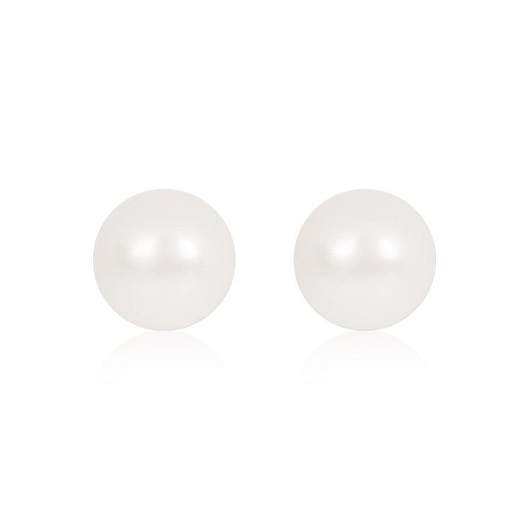 Medium Silver Pearl Earrings