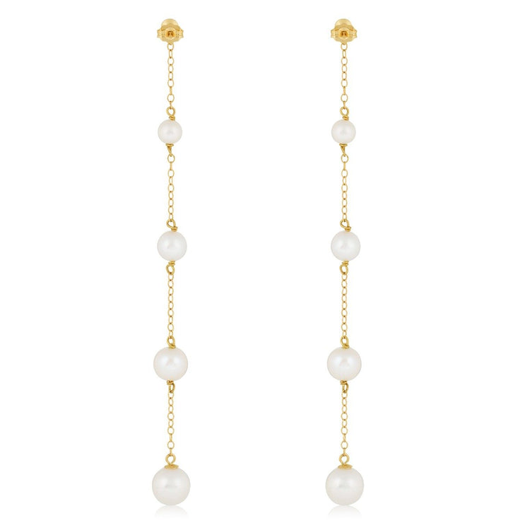 Stone and Strand 14K Yellow Gold Pearl Bonbon Earrings Rear Image