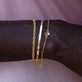 Image of 10K Yellow Gold Flat Cuff Bracelet with Stone and Strand Bracelets