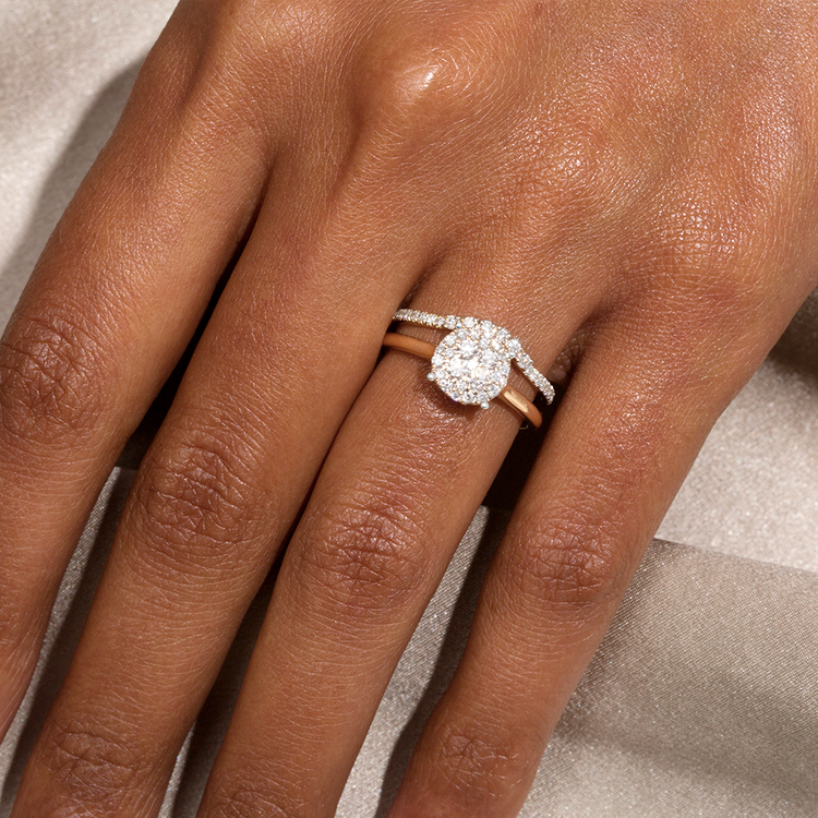 Image of 14K Yellow Gold The Lana Ring with Stone and Strand Rings