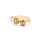 Gold Plated Pink and Green Tourmaline Twin Set