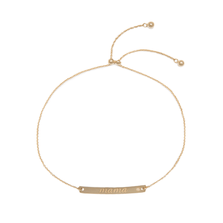 Mama Bar Slider Bracelet with Diamond