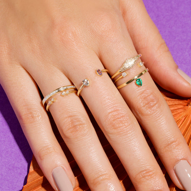 Mind The Gap Open Gemstone Ring