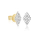 Pave Diamond Shape Stud Earrings