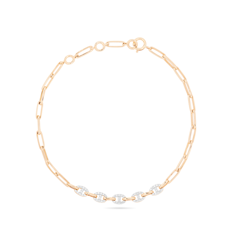 Stone and Strand 10K Yellow Gold Fine Diamond Maritime Bracelet Front Image