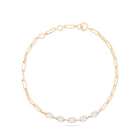 Stone and Strand 10K Yellow Gold Fine Diamond Maritime Bracelet Front Image