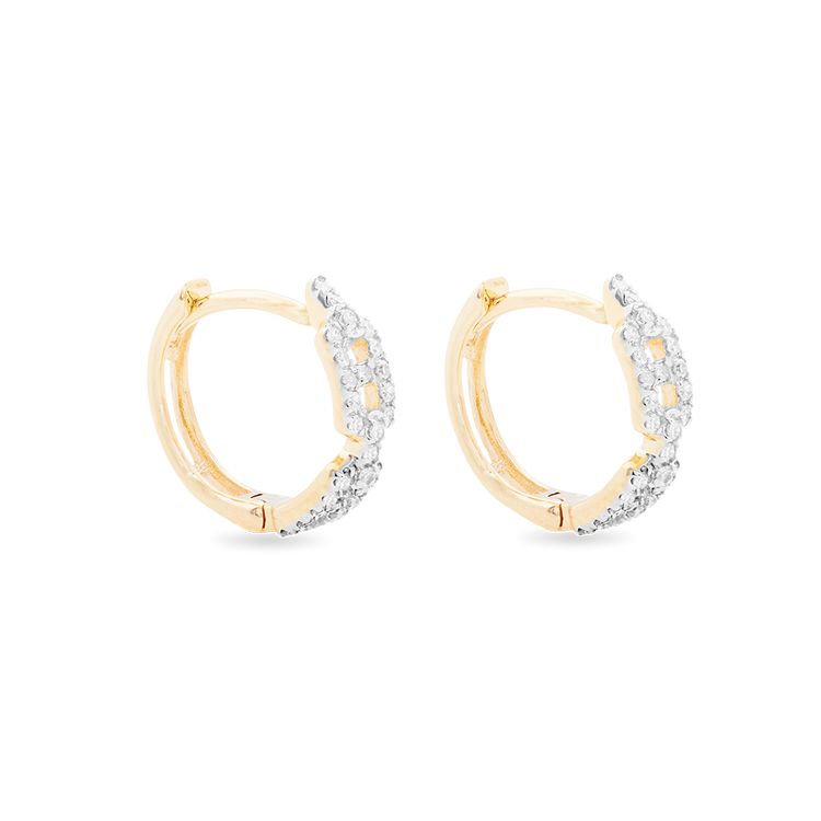 Stone and Strand 10K Yellow Gold Fine Diamond Maritime Huggies Side Image