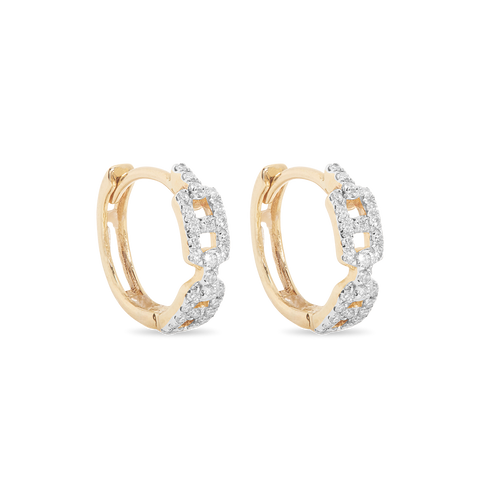 Stone and Strand 10K Yellow Gold Fine Diamond Maritime Huggies Side Image