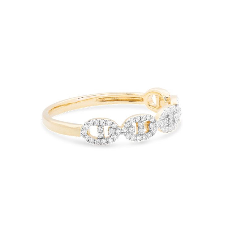 Stone and Strand 10K Yellow Gold Medium Diamond Maritime Ring Side Image