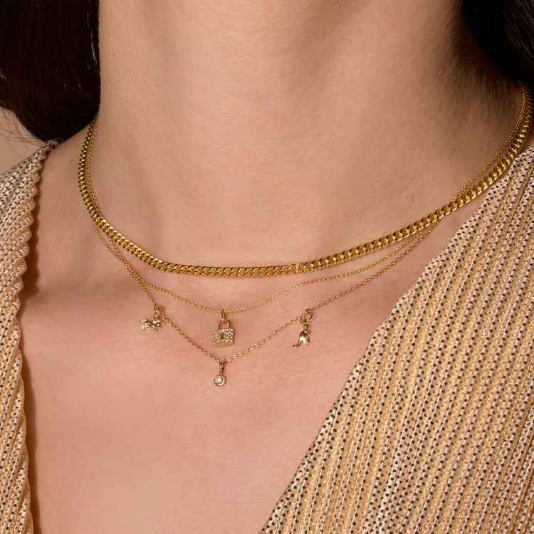 Pave Topaz Lock Pendant