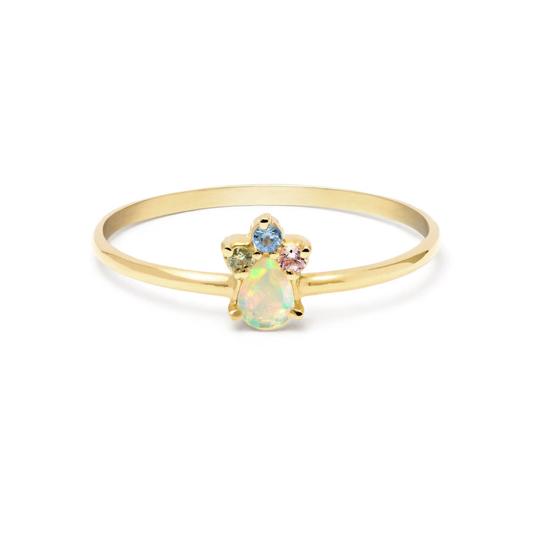 Pear Opal Unicorn Crown Ring