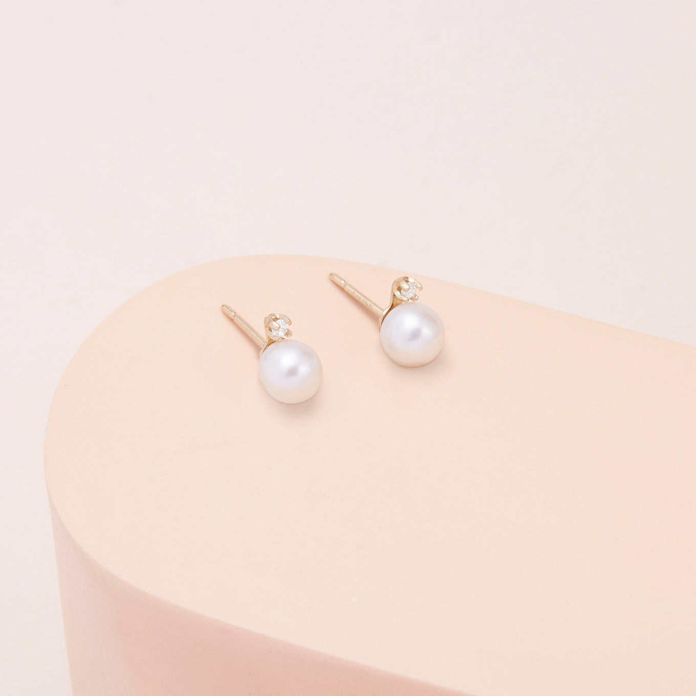 Medium Pearl & Diamond Earrings – STONE AND STRAND