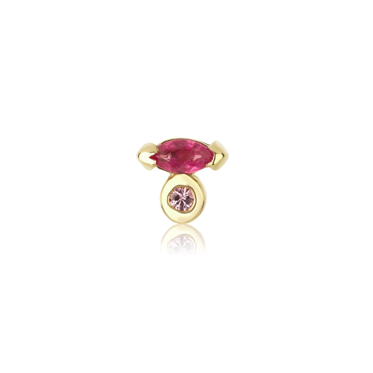 Marquise Ruby and Pink Sapphire Stud
