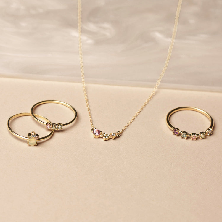 Pear Opal Unicorn Crown Ring