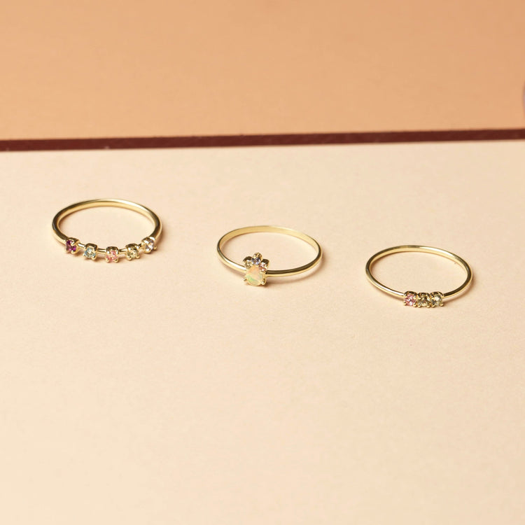 Pear Opal Unicorn Crown Ring