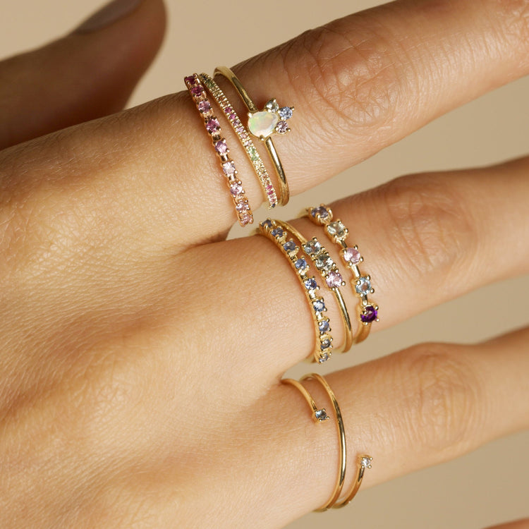 Pear Opal Unicorn Crown Ring