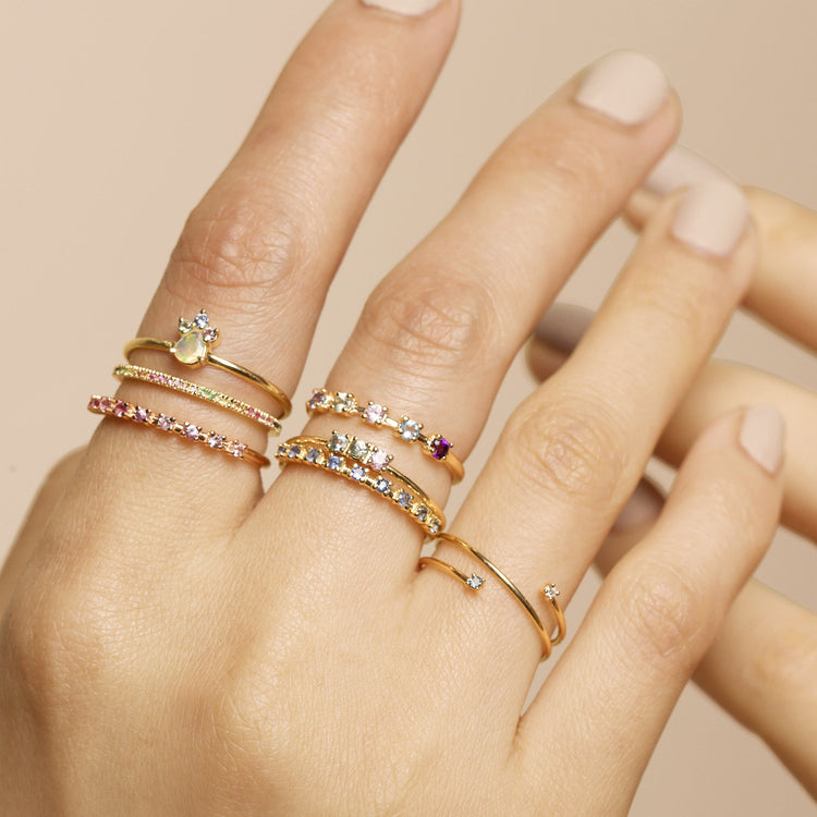 Pear Opal Unicorn Crown Ring