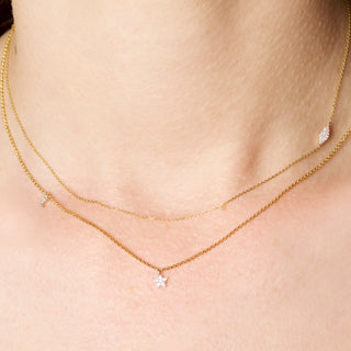 Pave Diamond Shape Asymmetric Necklace – STONE AND STRAND